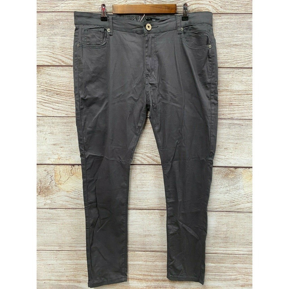 Kaalu Stretch Pants Mens Size 38X32 Grey Twill Skinny Fit Casual Pants New